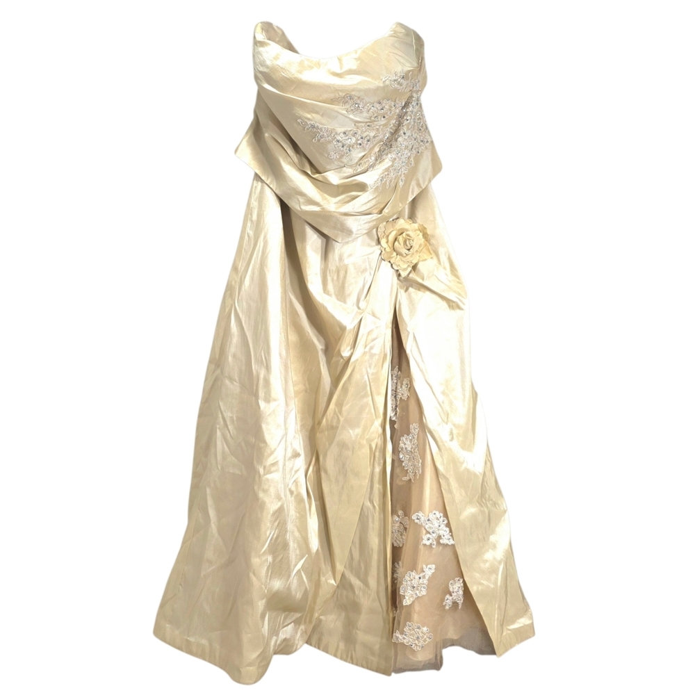 Vintage Champagne Gold Evening Gown